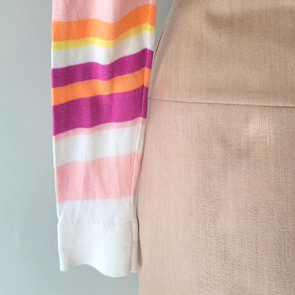 IZOD Petite V-Neck Long Sleeve Multicolor Striped Sweater Size XS - Picture 8 of 11